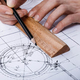 Walnut & Red Oak Solid Wooden Ruler |  Triangular