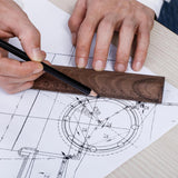Solid Wood Ruler — Handmade Walnut & Red Oak, 21 cm