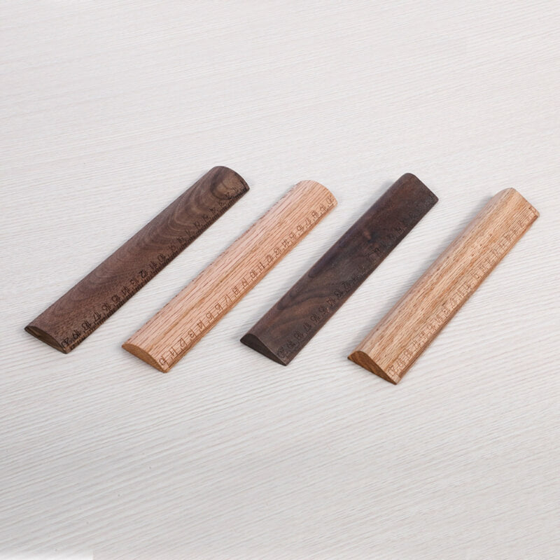 Solid Wood Triangular Ruler — Walnut & Red Oak