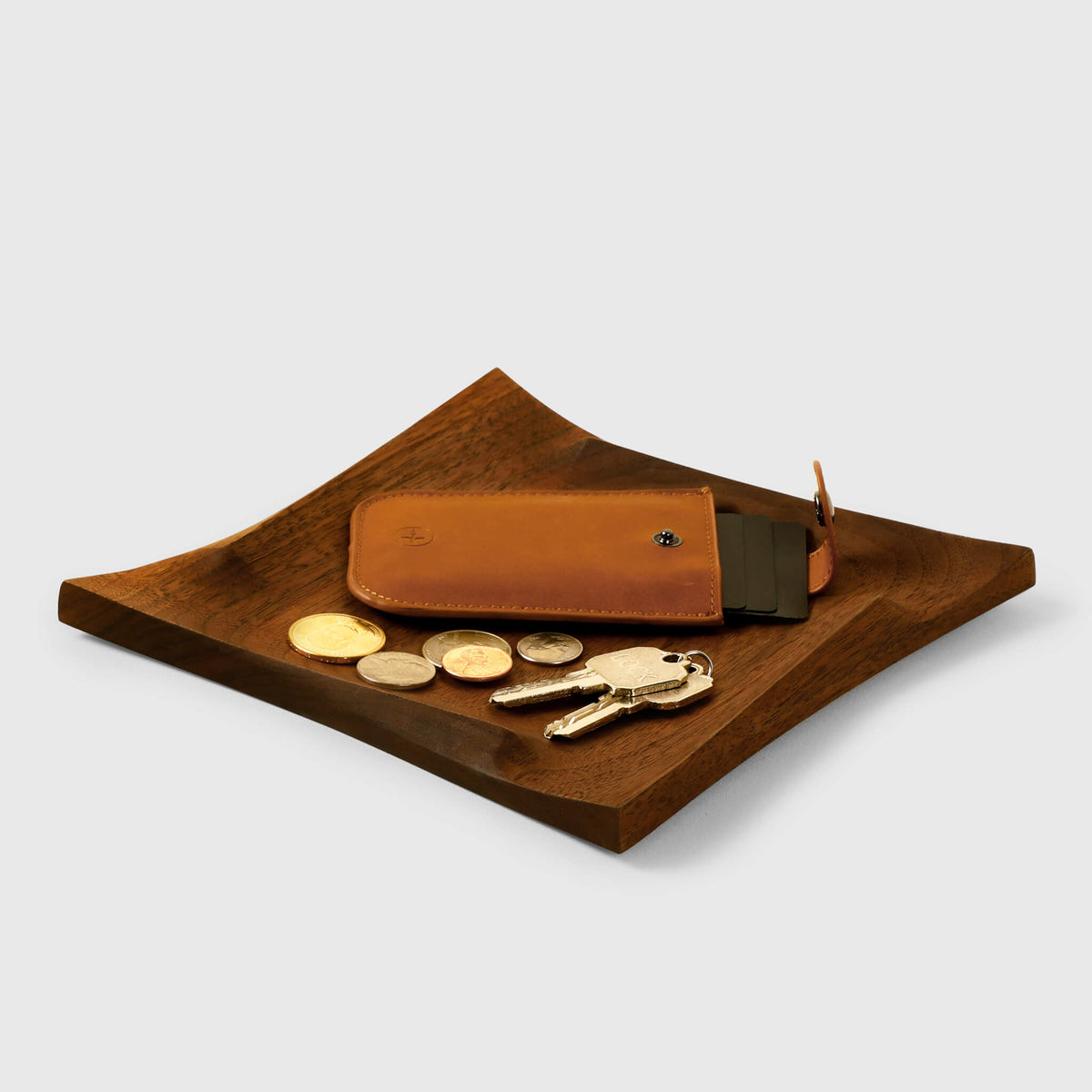 Walnut Square Desk Accessories Tray