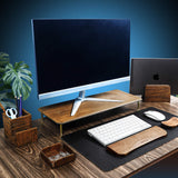 Walnut Suction Moulding Wooden Monitor Stand