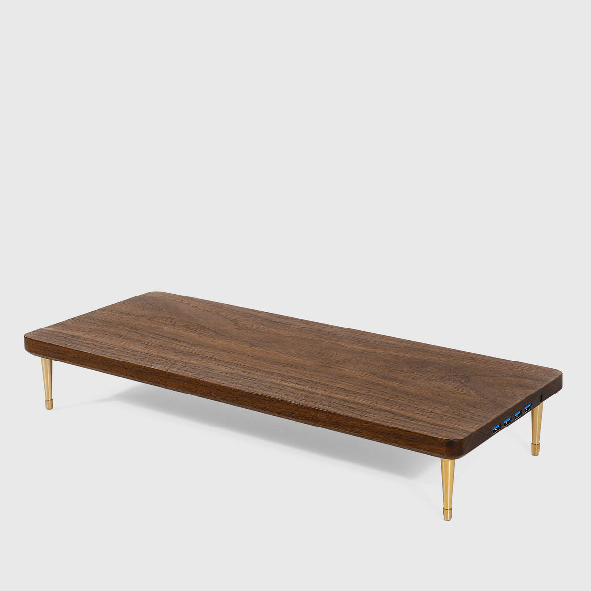 Walnut Wood Monitor Stand With USB Ports