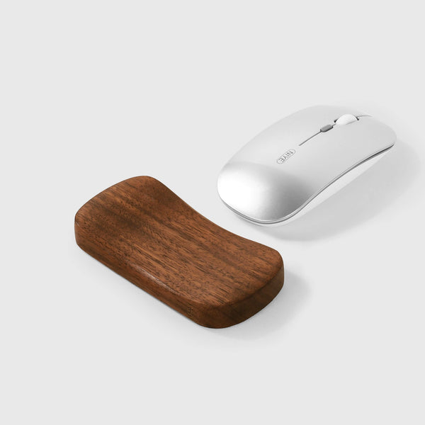 Black Walnut Wood Wrist Rest — Contoured Ergonomic Support