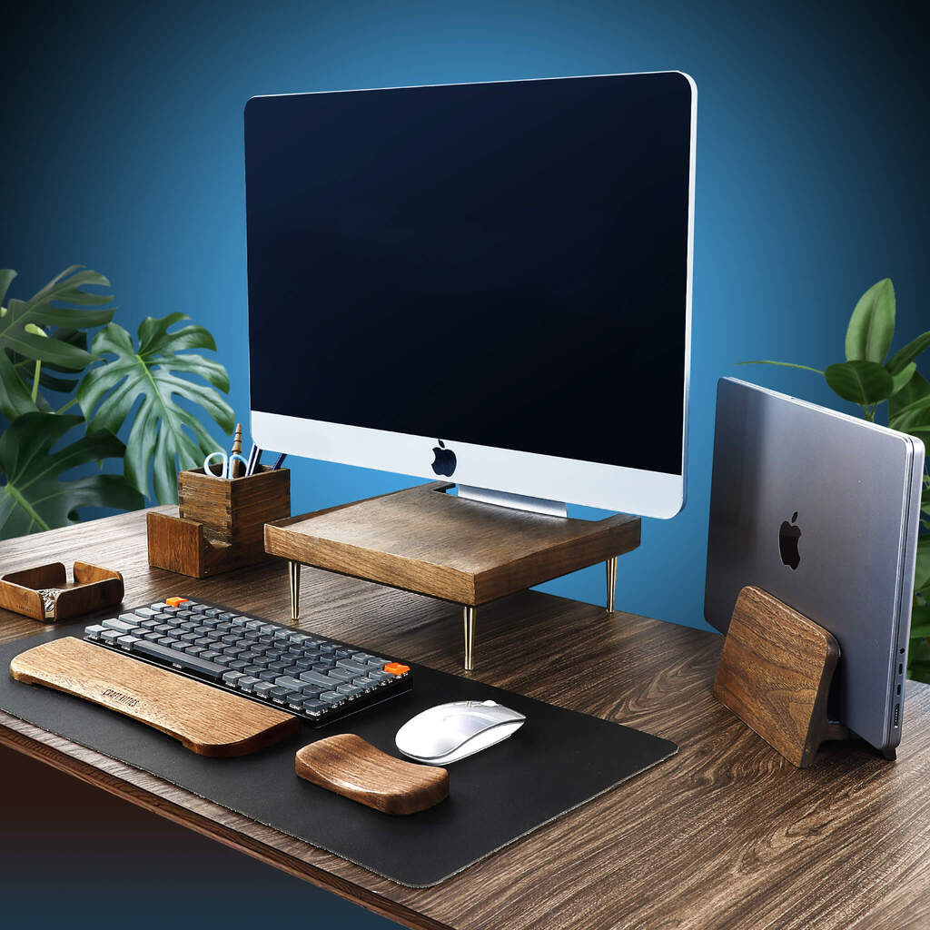 Walnut iMac Wood Monitor Stand