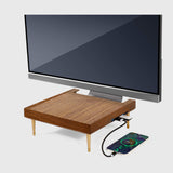 Walnut iMac Wood Monitor Stand With USB Ports