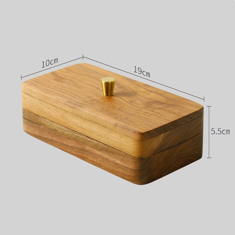 Walnut Wood Jewelry Box — Hand-Polished Storage