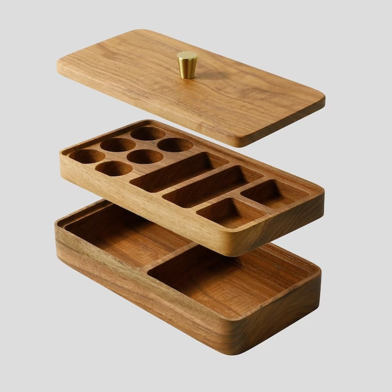 Walnut Wood Jewelry Box — Hand-Polished Storage