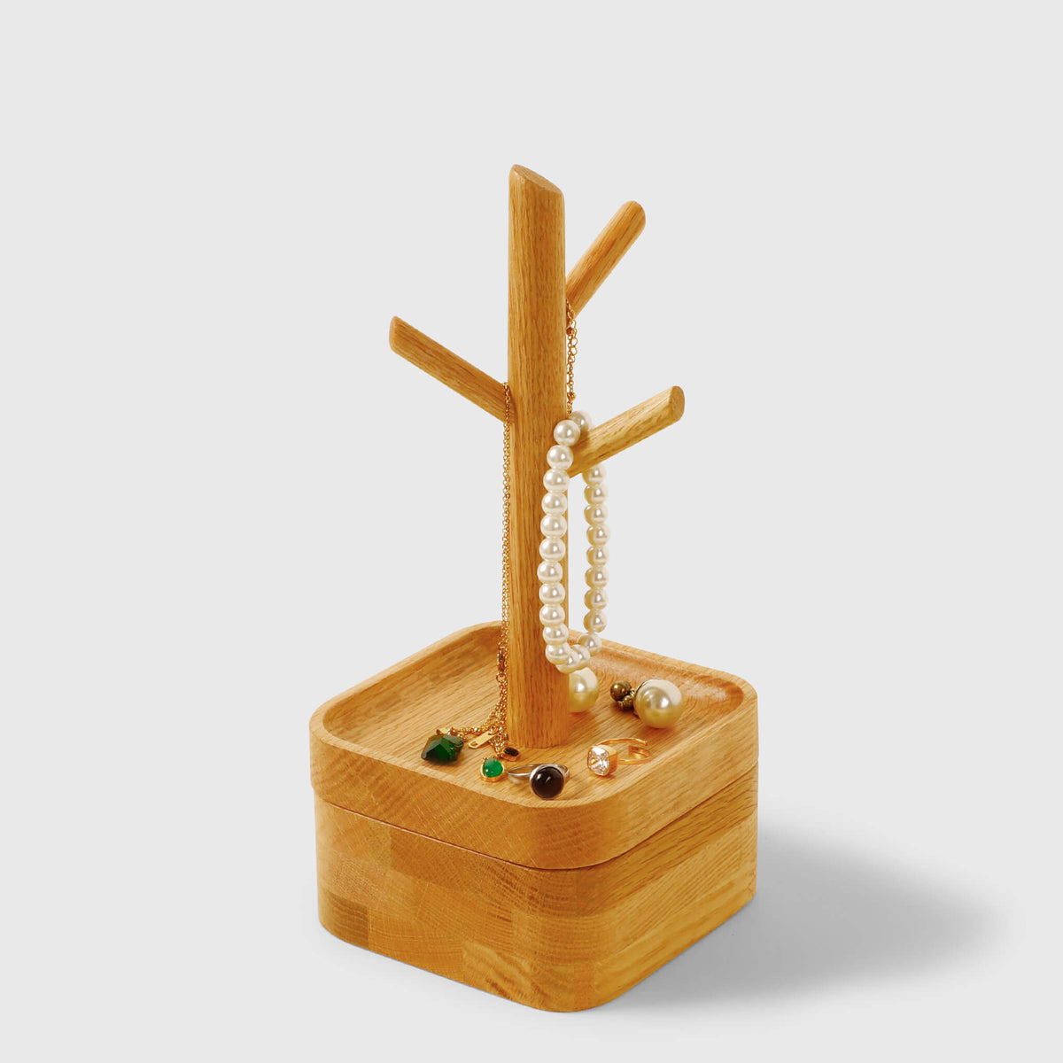 Wooden Double Layer Jewelry Tray