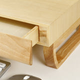 Birch Wood Monitor Stand with Drawer — Handmade Desk Riser