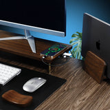 Red Oak Wood Monitor Stand with USB Hub