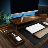 Walnut Wood Monitor Stand With USB Ports