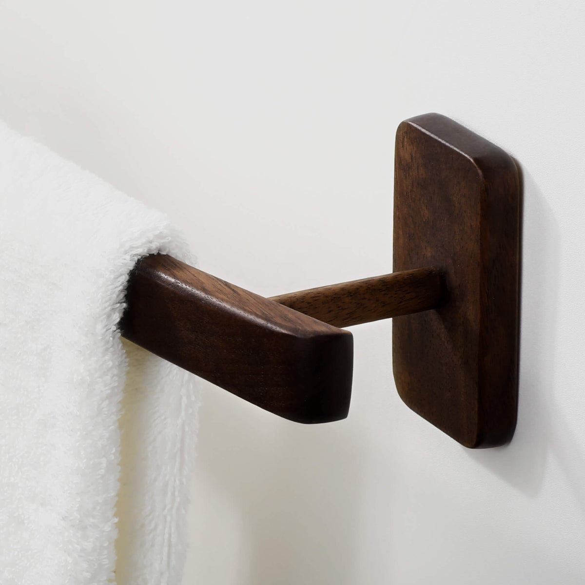 Bathroom Wall Mounted Wooden Towel Bar Holder | Arc