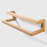 Bathroom Wall Mounted Wooden Towel Bar Holder | Double Layer