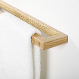Wall Mounted Wood Towel Bar Holder — Square Hardwood Design