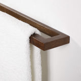 Wall Mounted Wood Towel Bar Holder — Square Hardwood Design
