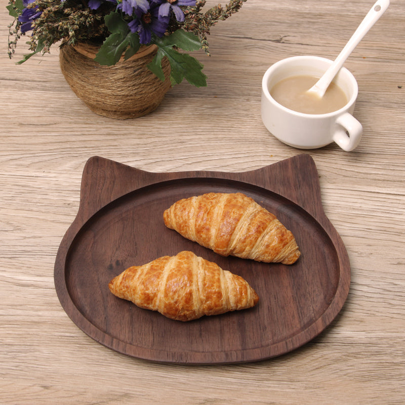 Wooden Walnut Cat Shape Plate | Handmade Serving Plate | Perfect Gift For Pet Lover