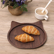 Wooden Walnut Cat Shape Plate | Handmade Serving Plate | Perfect Gift For Pet Lover