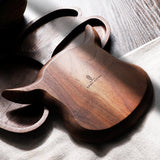 Wooden Walnut Cattle Shape Plate | Handmade Serving Plate | Perfect Gift for Pet Lover
