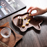 Walnut Fish Shaped Serving Plate — Solid Wood Snack Tray