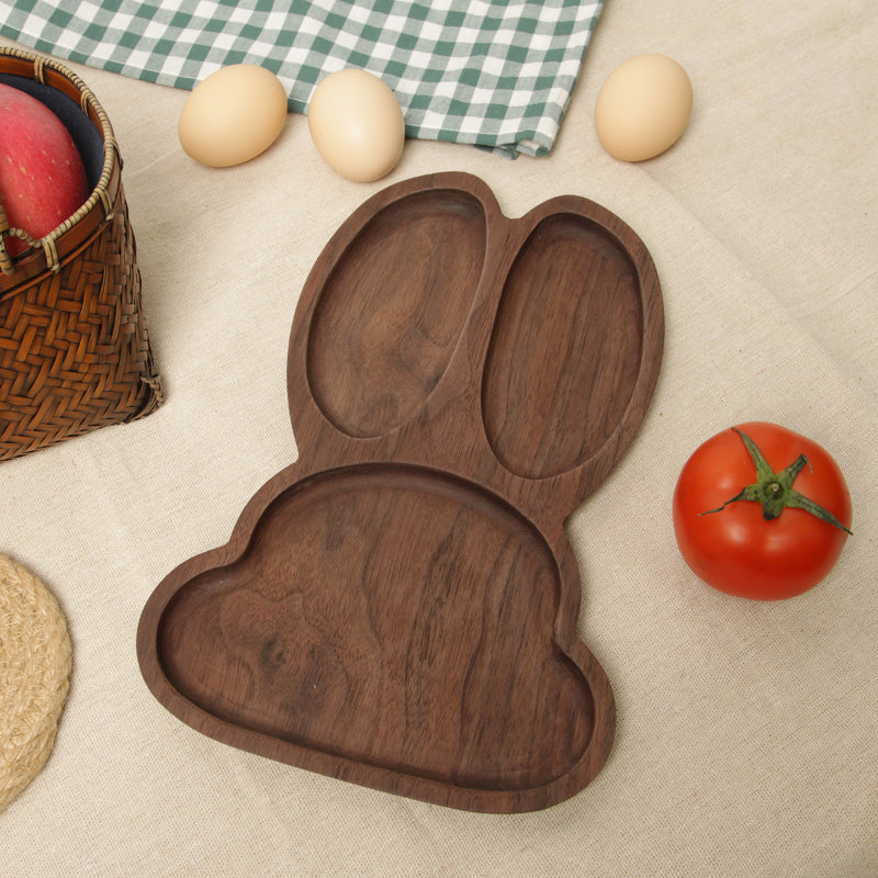 Wooden Walnut Rabbit Shape Plate | Handmade Serving Plate | Perfect Gift For Pet Lover