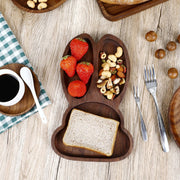 Wooden Walnut Rabbit Shape Plate | Handmade Serving Plate | Perfect Gift For Pet Lover