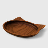 Wooden Walnut Cat Shape Plate | Handmade Serving Plate | Perfect Gift For Pet Lover