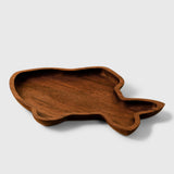 Walnut Fish Shaped Serving Plate — Solid Wood Snack Tray