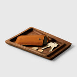 Wooden Walnut Squared Tray | Home Office Desk Tray