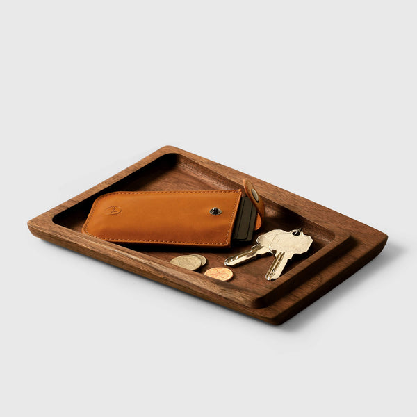 Wooden Walnut Squared Tray | Home Office Desk Tray