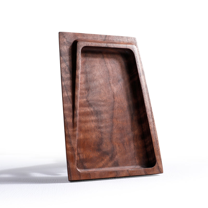 Walnut Wood Serving Tray — Rectangular