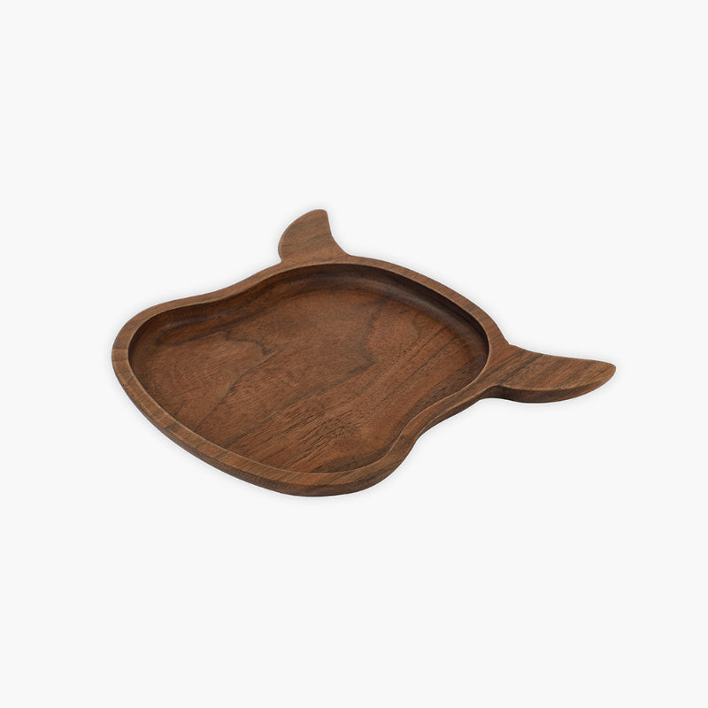 Walnut Wood Serving Plate — Cattle Shape