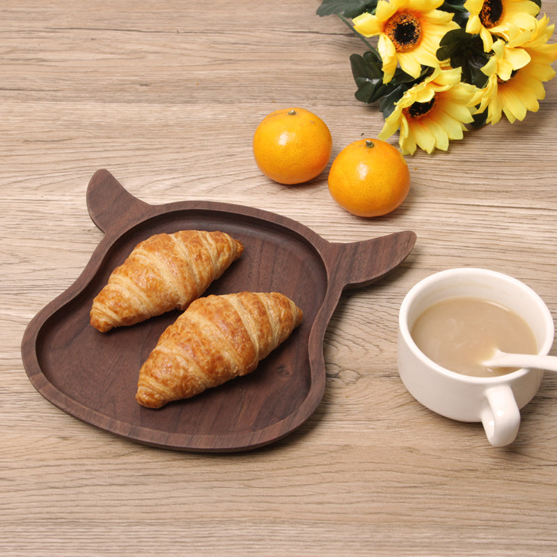 Wooden Walnut Cattle Shape Plate | Handmade Serving Plate | Perfect Gift for Pet Lover
